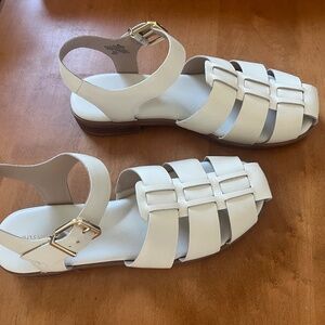 easy spirit gretty white leather fisherman sandal womens 8.5
